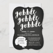 ChalkboardGobble Gobble Turkey Thanksgiving Dinner Kaart (Voorkant)