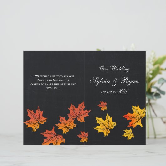  Chalkboardherfstprogramma's gevouwen (Staand voorkant)