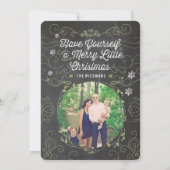 Chalkboardjaar in Review-fotokaarten - Kerstmis Kaart (Achterkant)