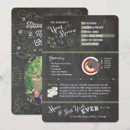 Chalkboardjaar in Review-fotokaarten - Kerstmis Kaart