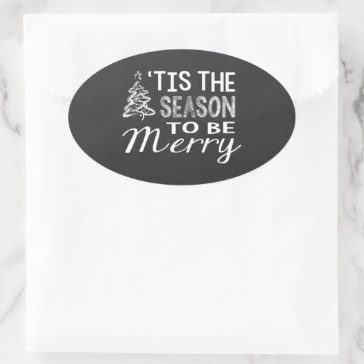 ChalkboardKerst sticker (Tas)