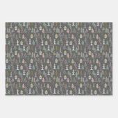 Chalkboardkerstbomen en kastelen Roze geel Inpakpapier Vel (Voorkant 2)