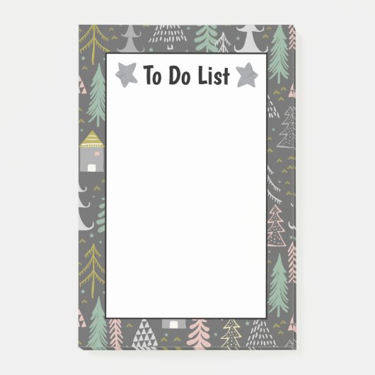 Chalkboardkerstbomen en kastelen Roze geel Post-it® Notes (Voorkant)