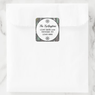 Chalkboardkerstbomen en kastelen Roze geel Vierkante Sticker