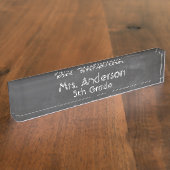 "Chalkboardkijk", gepersonaliseerde naamplaat Naambordje (Zijkant)