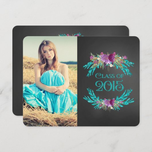 Chalkboardklasse van 2015 Afstuderen Kaart (Voorkant / Achterkant)