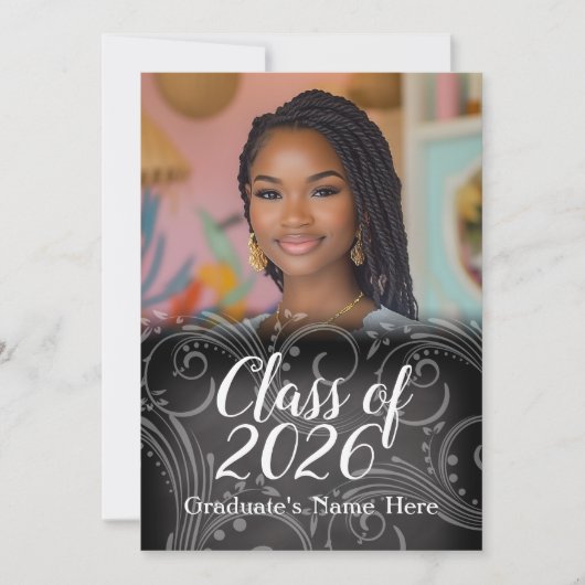 Chalkboardklasse van 2021 Foto-Afstuderen Kaart (Voorkant)