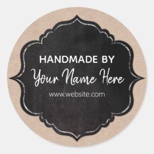 ChalkboardLijst op kraftpapier Ronde Sticker