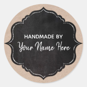 ChalkboardLijst op kraftpapier Ronde Sticker