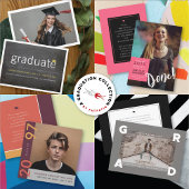 Chalkboardminimalistisch Afstuderen foto-Afstudere Aankondiging