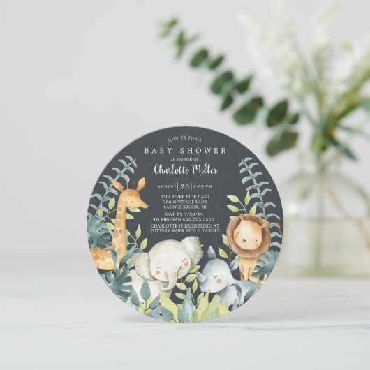 ChalkboardOerwoud Baby shower Kaart (Staand voorkant)