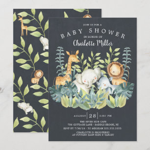 ChalkboardOerwoud Baby shower Kaart