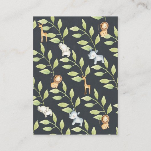 ChalkboardOerwoud Dierlijk Baby shower Draad Raffl Informatiekaartje (Achterkant)