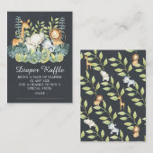 ChalkboardOerwoud Dierlijk Baby shower Draad Raffl Informatiekaartje (Voorkant / Achterkant)