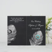  Chalkboardpauw-trouwprogramma's gevouwen (Staand voorkant)