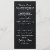 Chalkboardpauw-trouwprogramma's theelengte programmakaart (Achterkant)