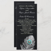 Chalkboardpauw-trouwprogramma's theelengte programmakaart (Voorkant / Achterkant)