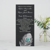 Chalkboardpauw-trouwprogramma's theelengte programmakaart (Staand voorkant)