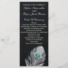 Chalkboardpauw-trouwprogramma's theelengte programmakaart