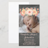 Chalkboardperbloemen Dank u Baby shower Bedankkaart (Voorkant / Achterkant)