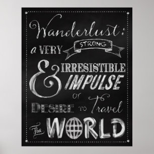 Chalkboardreizen citeren oorspronkelijk poster