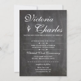 Chalkboardruimte voor handgeschreven gastnaam kaart