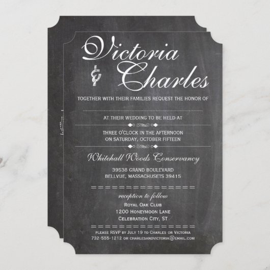 Chalkboardruimte voor handgeschreven gastnaam kaart (Voorkant / Achterkant)