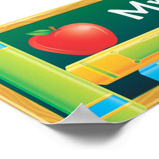 Chalkboardschoolbanner Poster (Hoek)