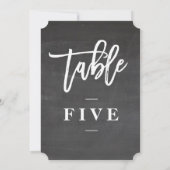 Chalkboardscript bijtnummer tabel kaart (Achterkant)