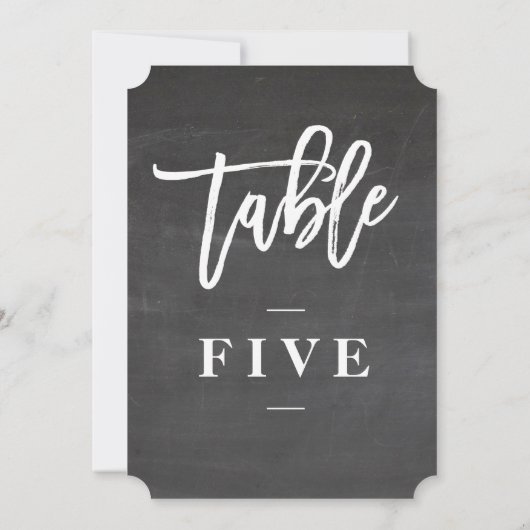 Chalkboardscript bijtnummer tabel kaart (Achterkant)