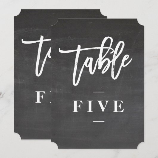 Chalkboardscript bijtnummer tabel kaart (Voorkant / Achterkant)
