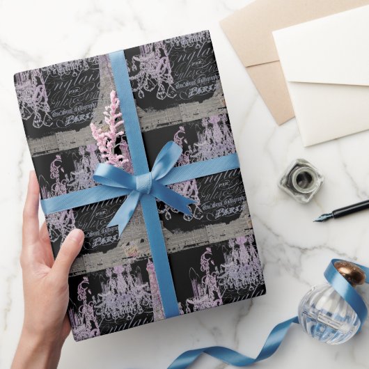 chalkboardscripts chandelier paris eiffeltoren cadeaupapier (Geschenken)