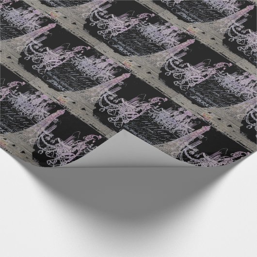 chalkboardscripts chandelier paris eiffeltoren cadeaupapier (Hoek)