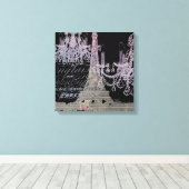 chalkboardscripts chandelier paris eiffeltoren canvas afdruk (Insitu (Houten vloer))