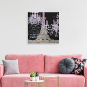 chalkboardscripts chandelier paris eiffeltoren canvas afdruk (Insitu (Woonkamer))