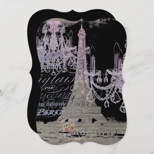 chalkboardscripts chandelier paris eiffeltoren kaart (Voorkant / Achterkant)