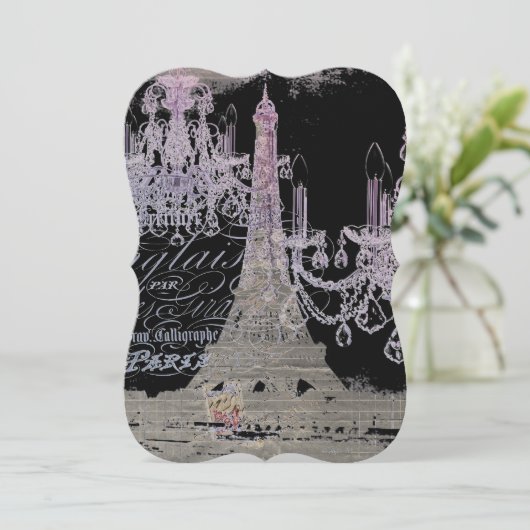 chalkboardscripts chandelier paris eiffeltoren kaart (Staand voorkant)