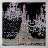 chalkboardscripts chandelier paris eiffeltoren poster (Voorkant)