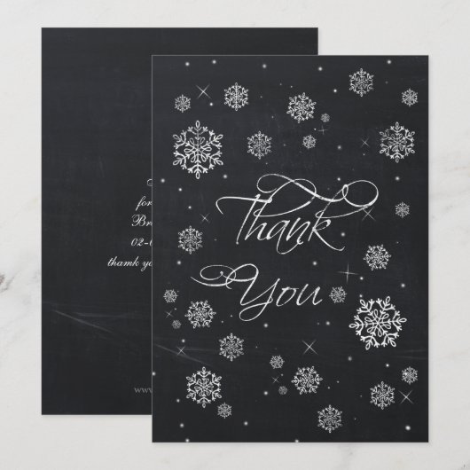 Chalkboardsnowflakes Vrijgezellenfeest Hartelijk d Kaart (Voorkant / Achterkant)