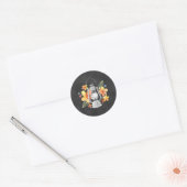 ChalkboardSticker met gele bloemen en lantern Ronde Sticker (Envelop)