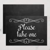 Chalkboardstijl "Gelieve te nemen één" Weddenschap Kaart (Voorkant / Achterkant)