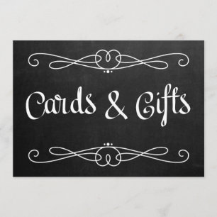 Chalkboardstijl "Kaarten en cadeaus" Weddenschap Kaart