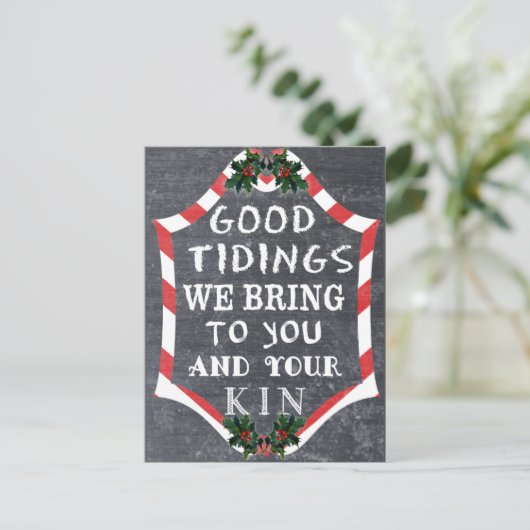 Chalkboardstijl kerstKaarten Feestdagenkaart (Staand voorkant)