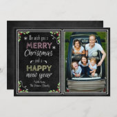 Chalkboardstijl We wensen u een prettig kerstfeest Feestdagenkaart (Voorkant / Achterkant)