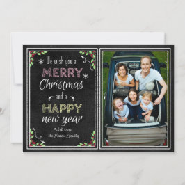 Chalkboardstijl We wensen u een prettig kerstfeest Feestdagenkaart