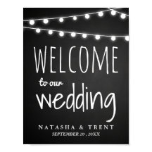 Chalkboardstring van het Welkome Wedding Sign van