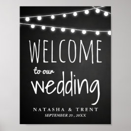 Chalkboardstring van het Welkome Wedding Sign van  Poster