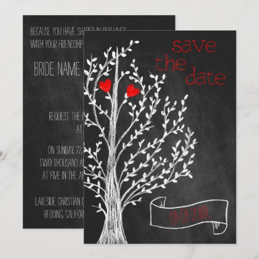 Chalkboardthema Kaart (Voorkant / Achterkant)