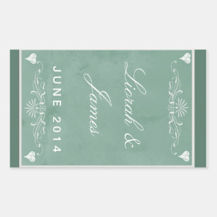 Chalkboardthema met hart rechthoekige sticker