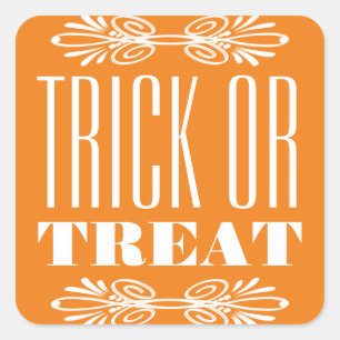 ChalkboardTrick or treat Halloween Square Vierkante Sticker